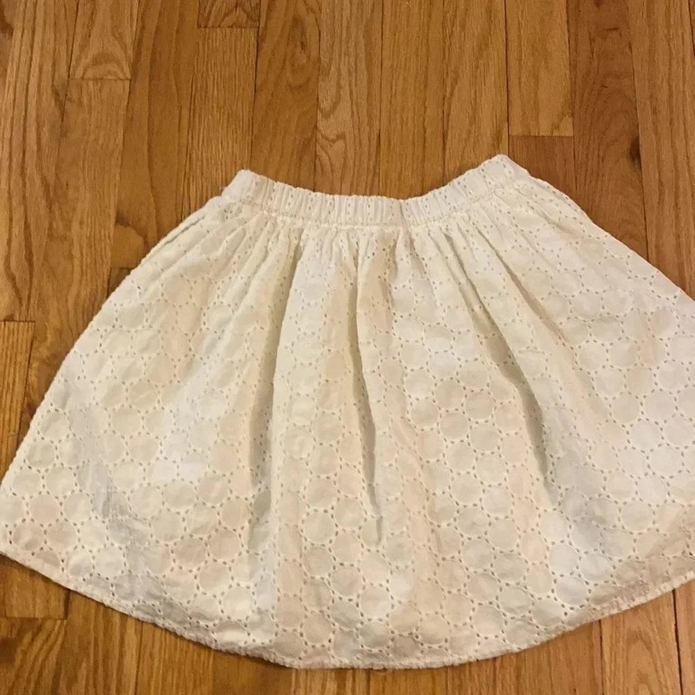 Tea Collection sz 10 white cotton eyelet mini, lining excellent pre owned cond